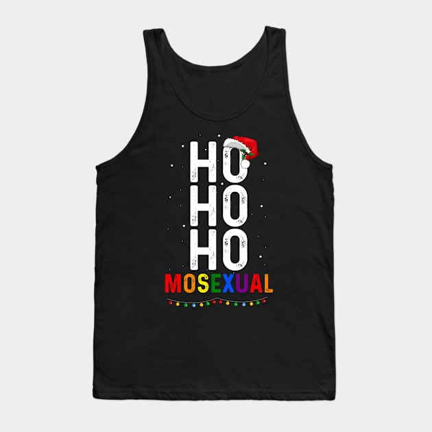 Ho Ho Ho Mosexual Gay Santa LGBT Pun Gay Pride Christmas Tank Top by HBart